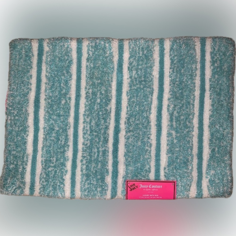 Brand New With Tags Juicy Couture Striped Bath Rug